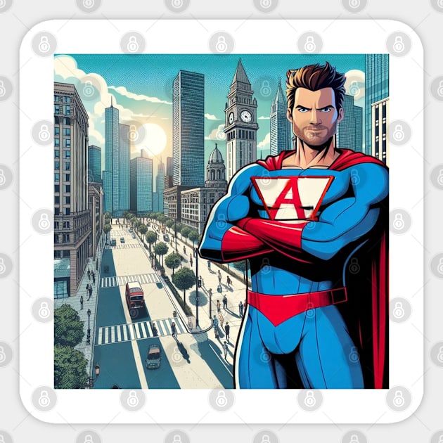 Captain Amazing Sticker by fishboxcreations@gmail.com